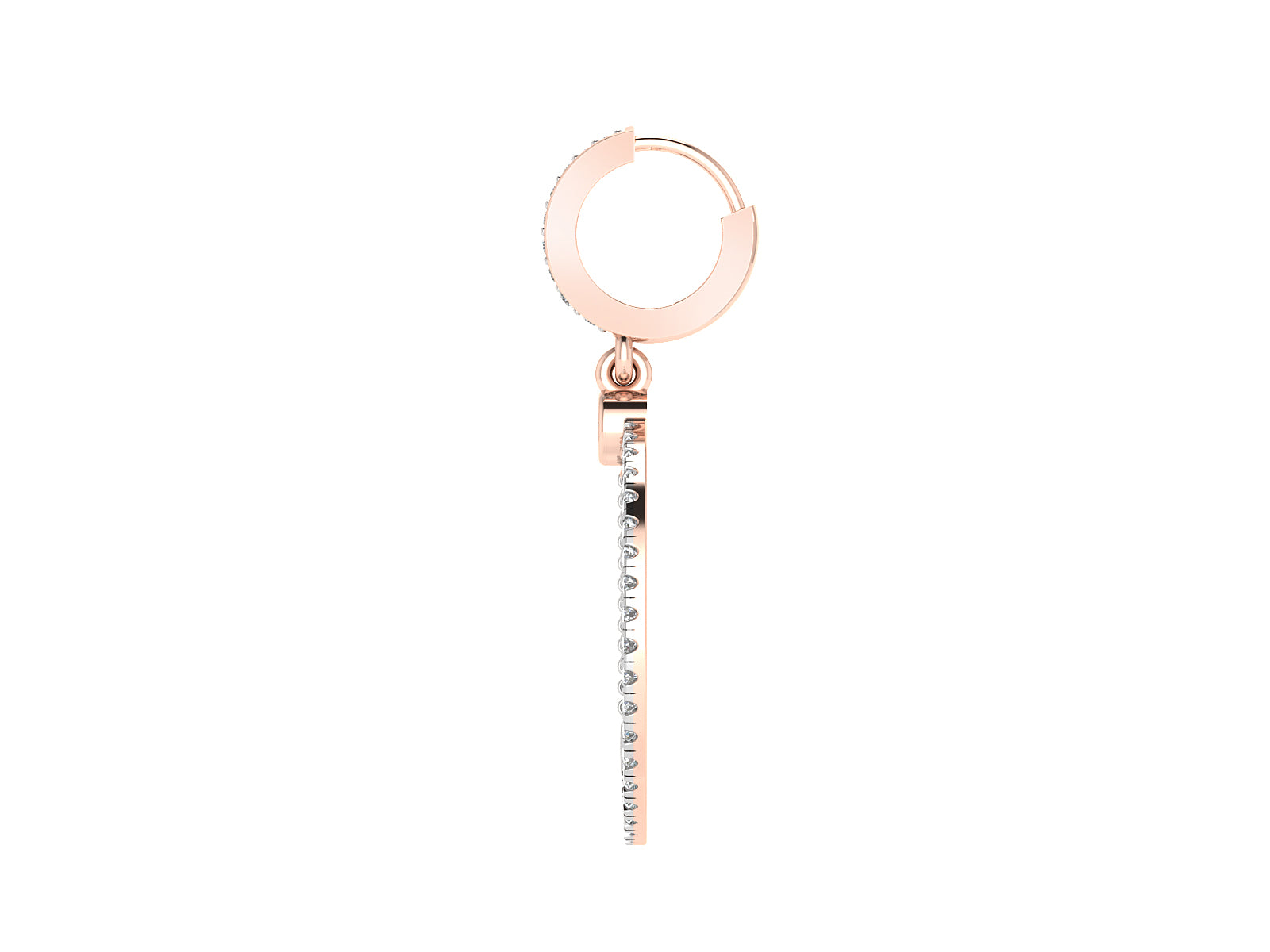 Nidal Jewels | Rose Gold Hoop Earrings with Cascading Diamonds